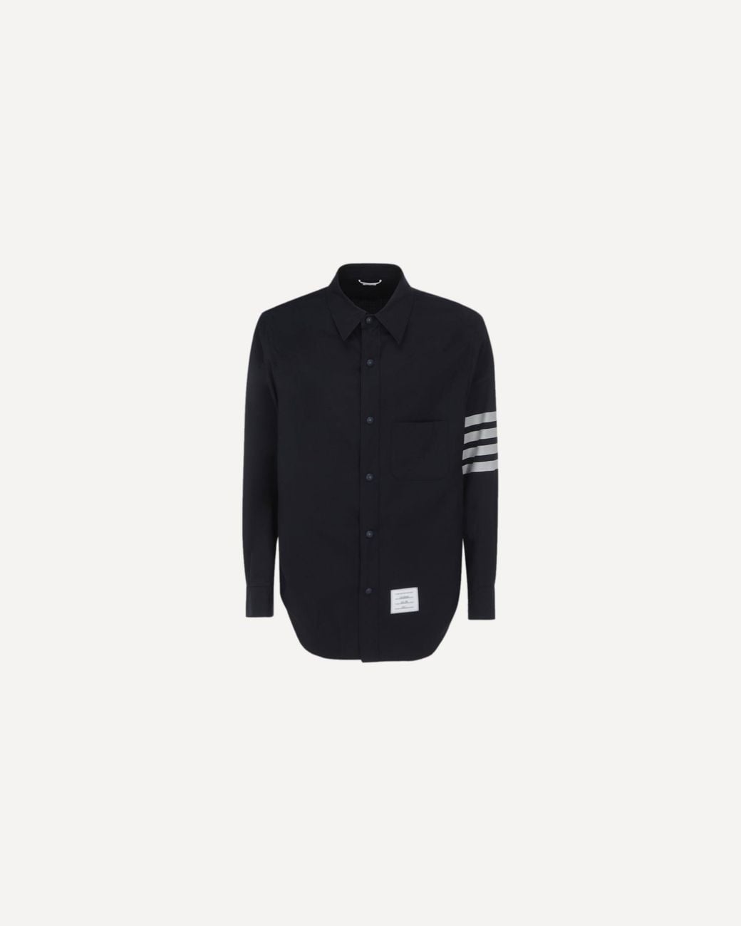 Thom Browne Black Wool And Cotton Blend Shirt for men