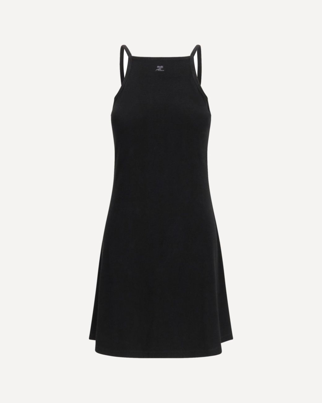 Courreges Black Logo Mini Dress