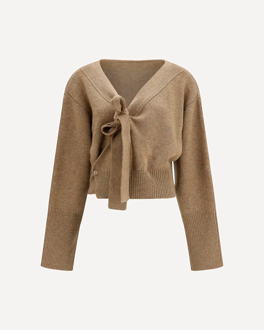 Ermanno Scervino Natural Cashmere Sweater With Bow