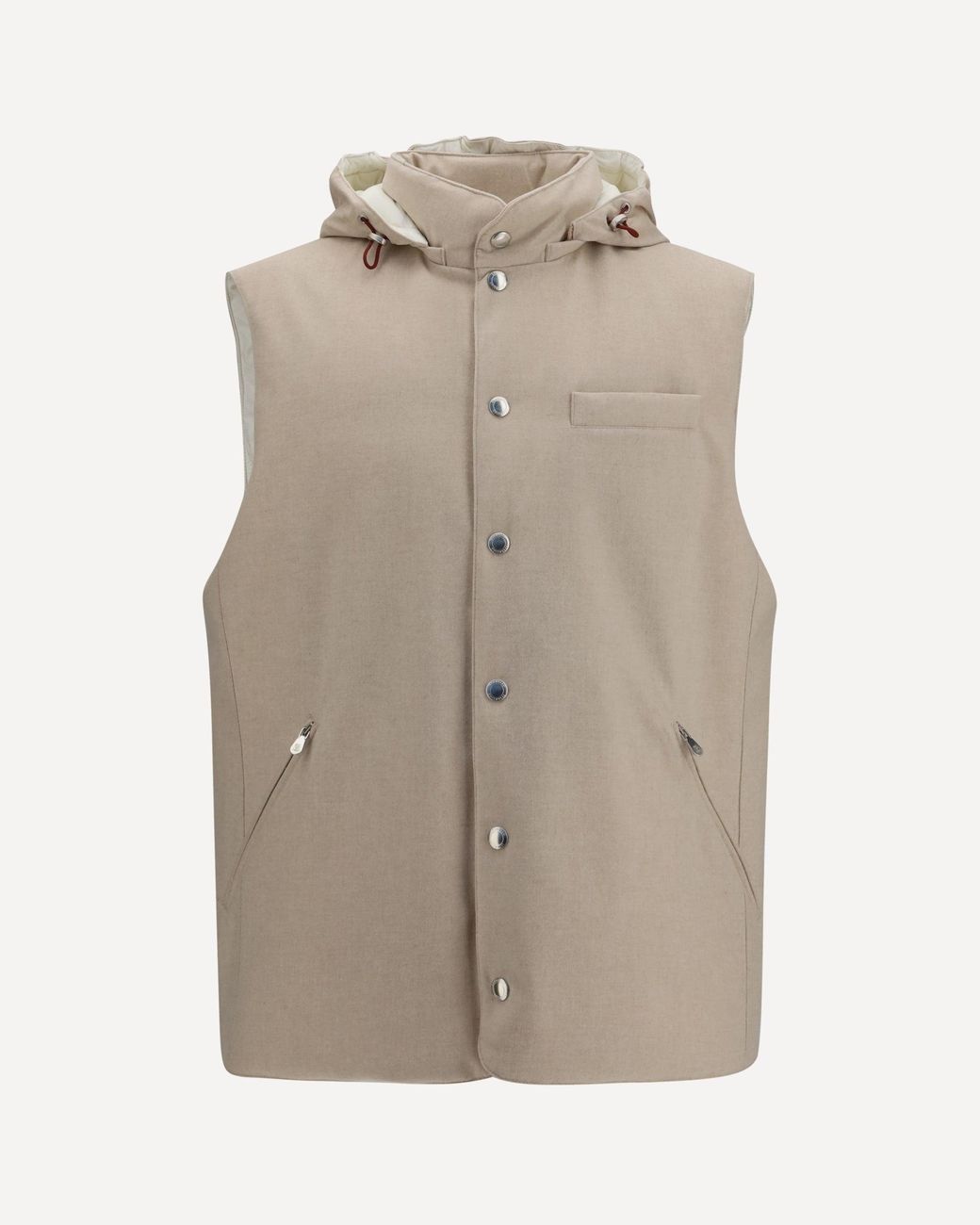 Brunello Cucinelli Natural Wool Down Vest for men