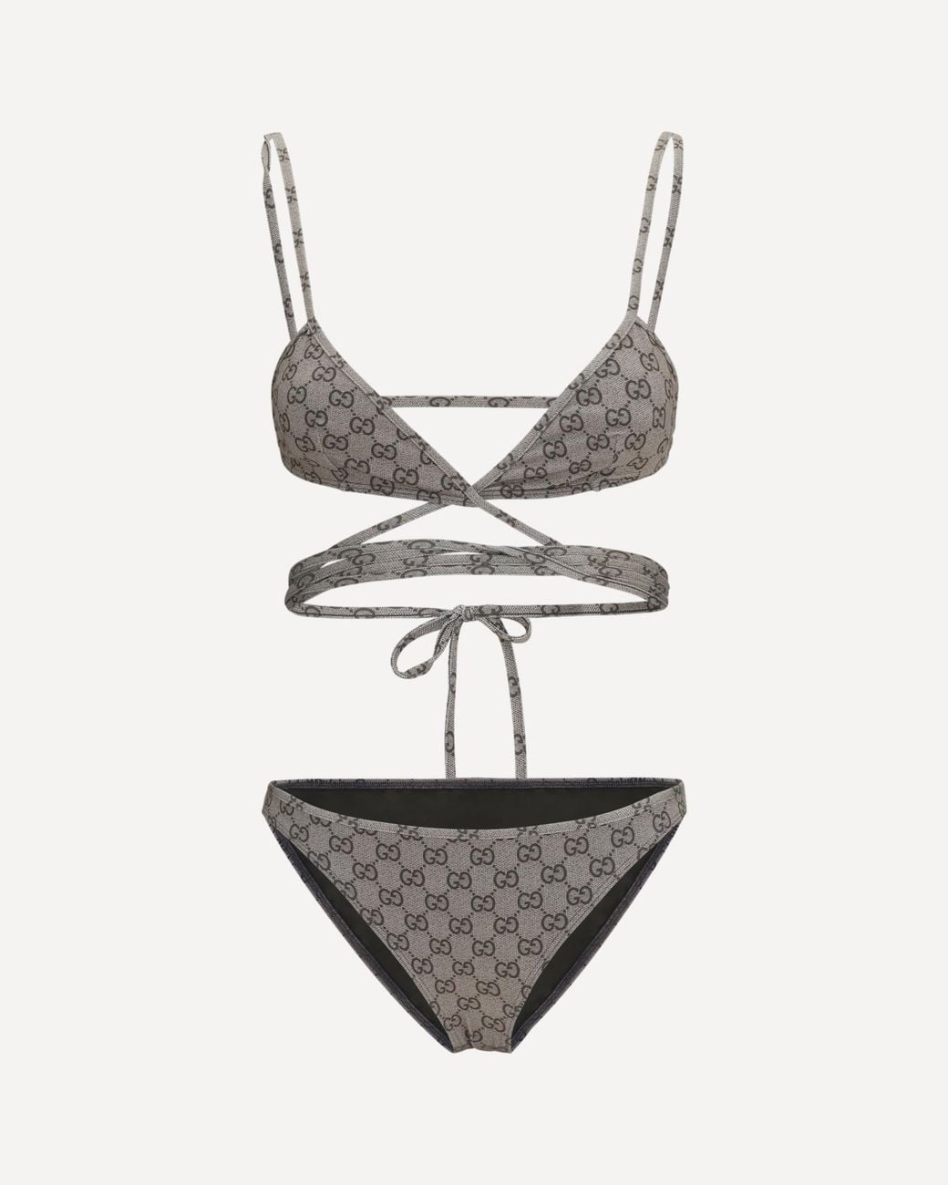 Gucci White Printed Stretch Jersey Bikini