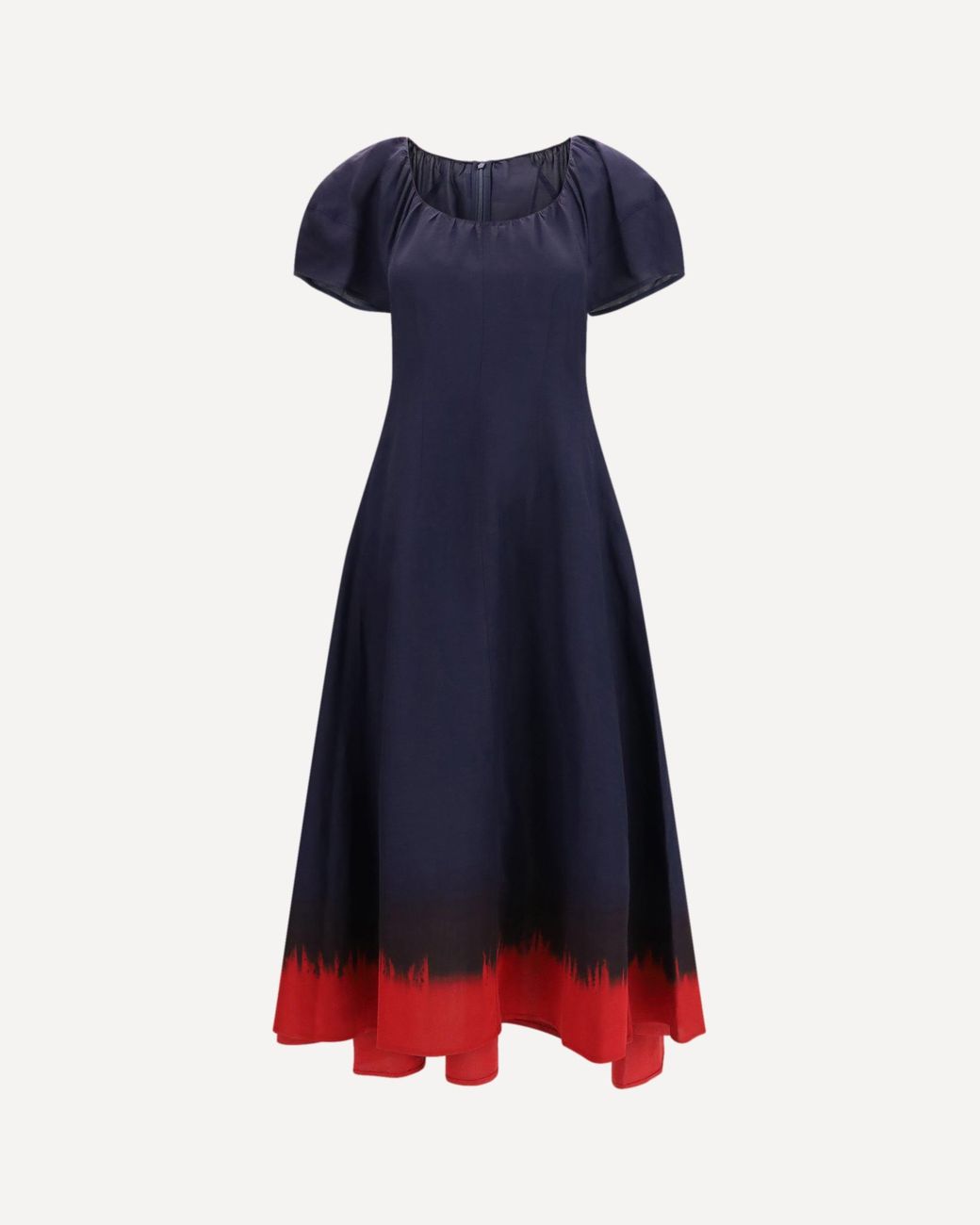 Tory Burch Blue Midi Dress With Balloon Sleeves