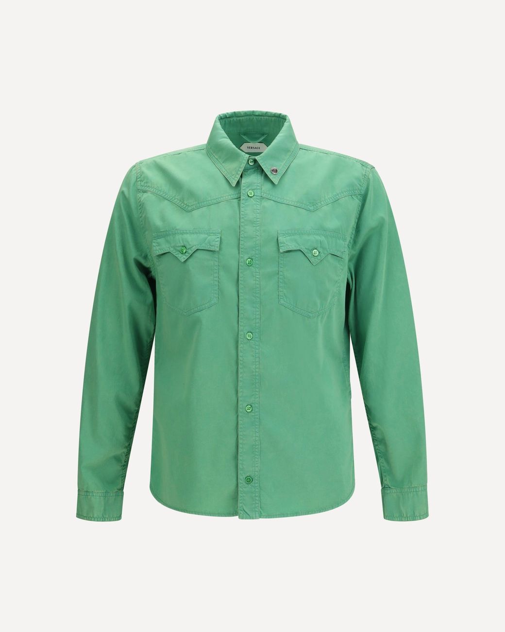 Versace Green Cotton Shirt for men