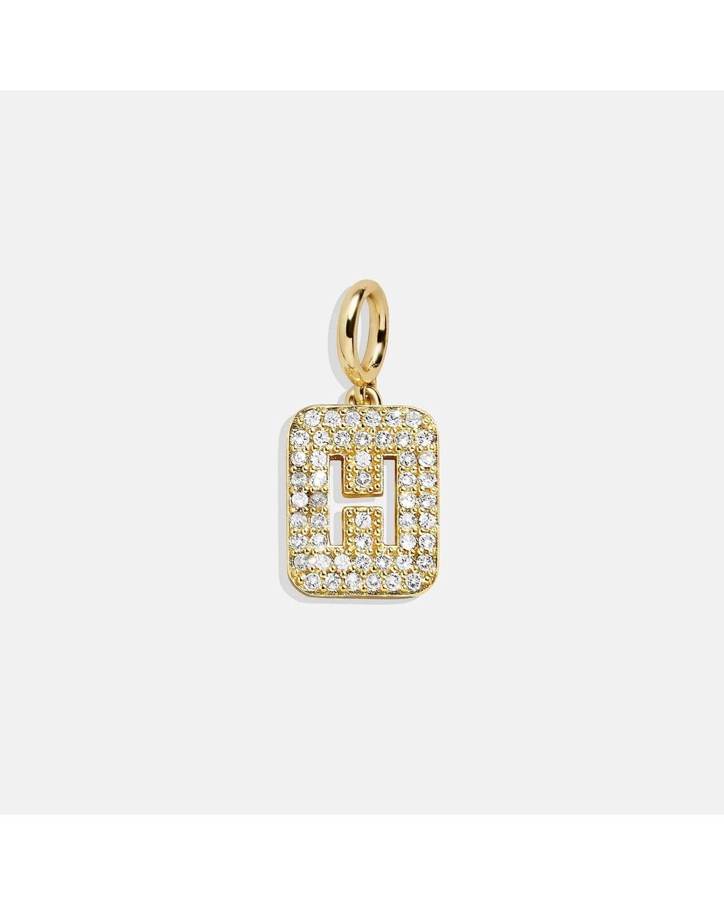 BaubleBar White Block Pavé Initial Cluster Charm
