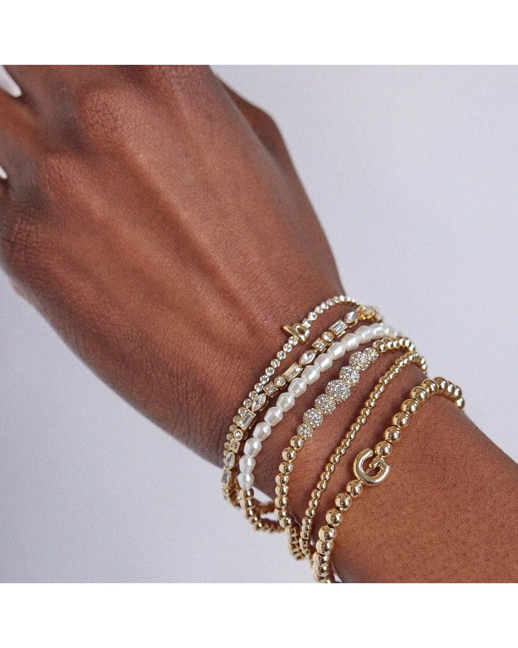 BaubleBar Metallic Initial Pisa Custom Bracelet