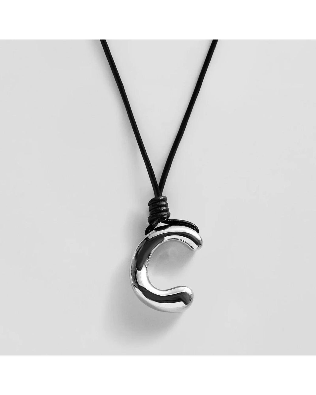 BaubleBar Metallic Cord Initial Necklace