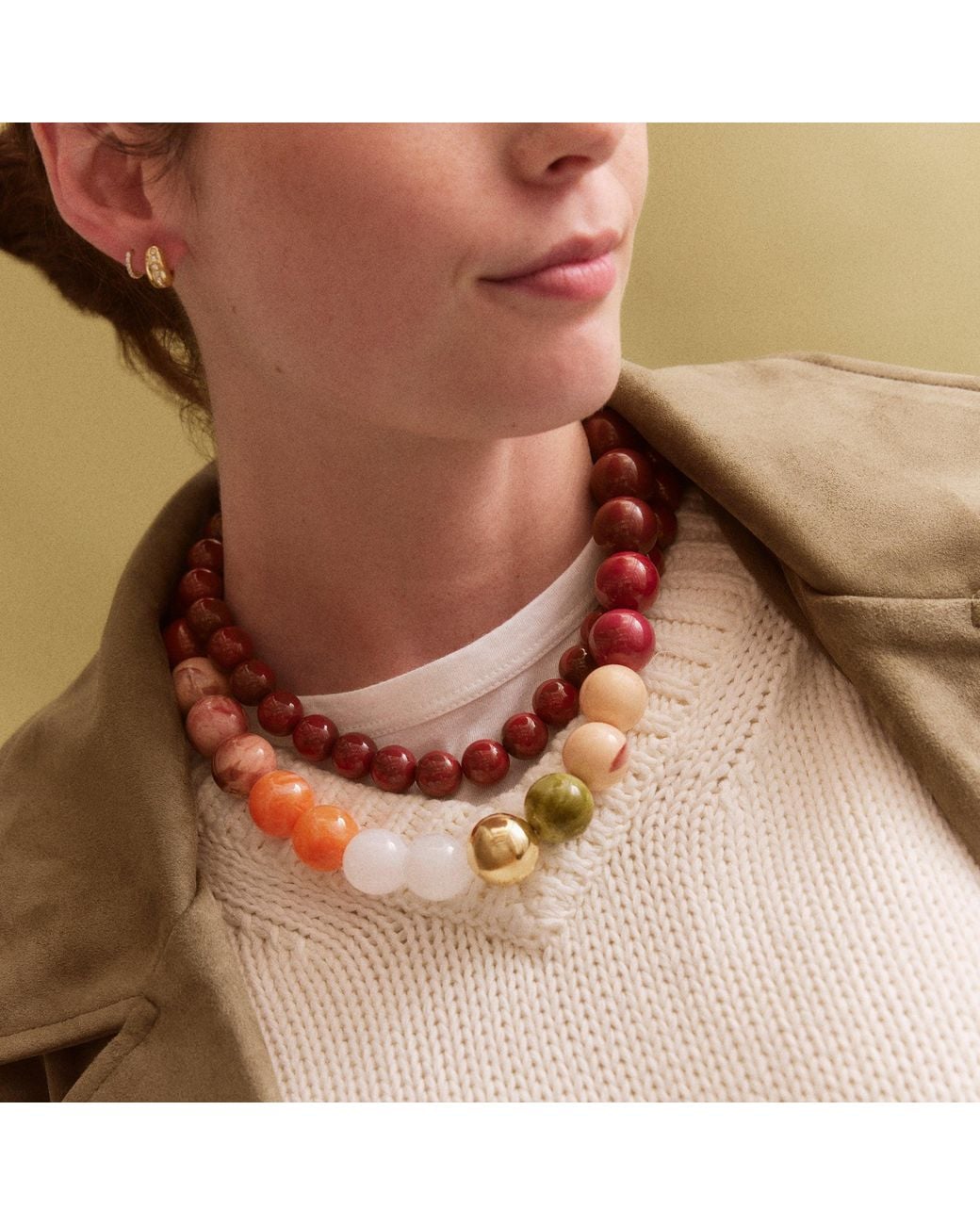 BaubleBar Jane Beaded Necklace in Red | Lyst