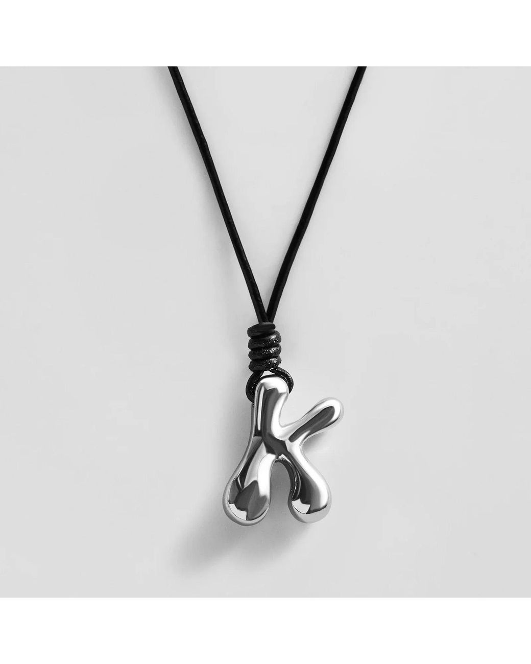 BaubleBar Metallic Cord Initial Necklace