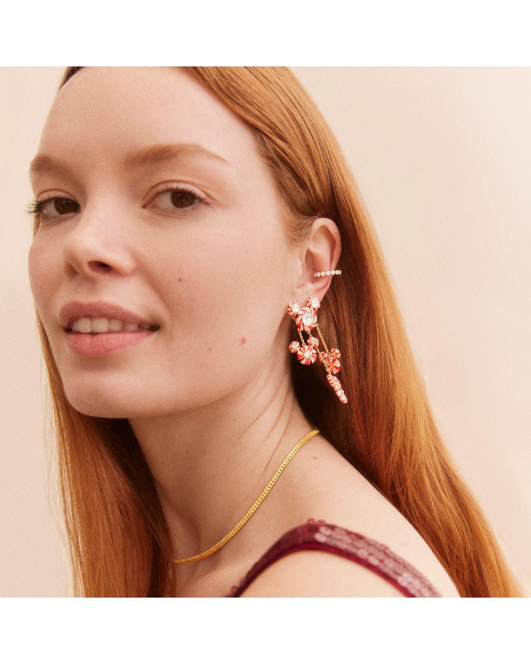 BaubleBar Disney Mickey Mouse Candy Cane Statement Earrings in Red | Lyst