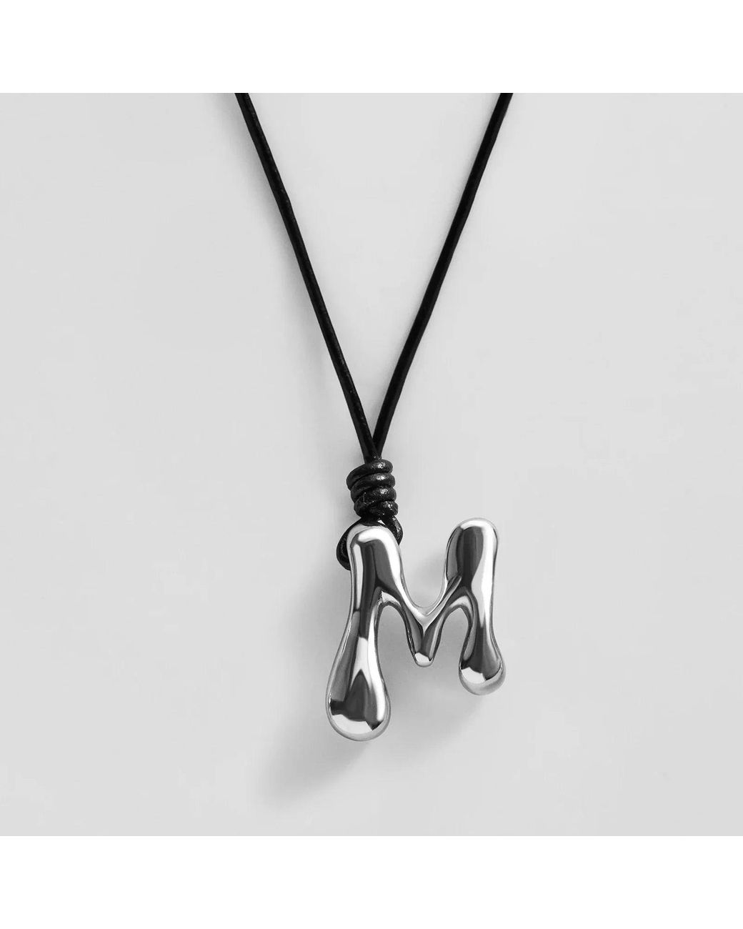 BaubleBar Metallic Cord Initial Necklace