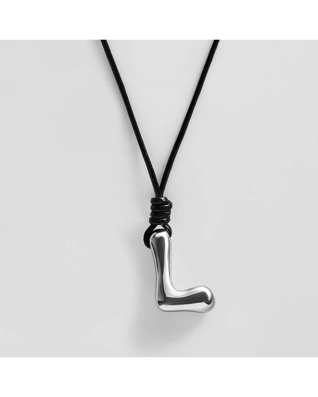 BaubleBar Metallic Cord Initial Necklace