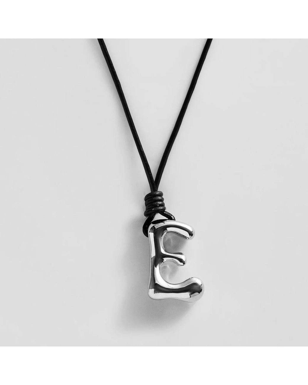 BaubleBar Metallic Cord Initial Necklace