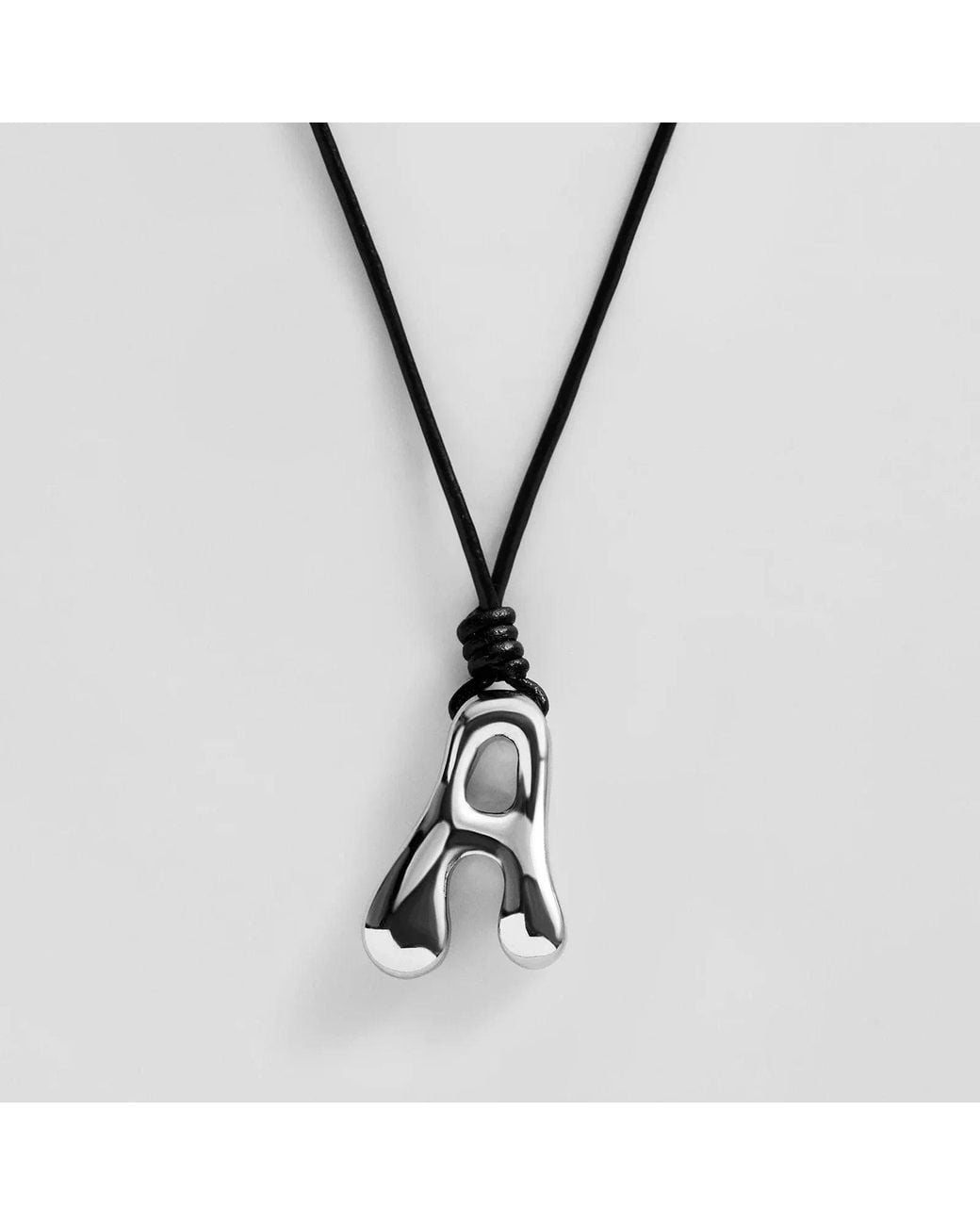 BaubleBar Metallic Cord Initial Necklace