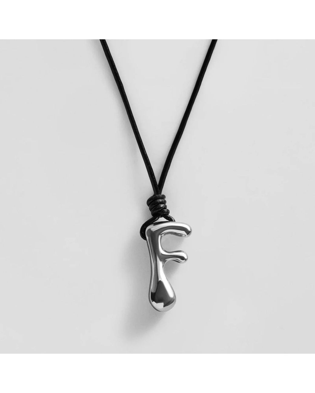 BaubleBar Metallic Cord Initial Necklace
