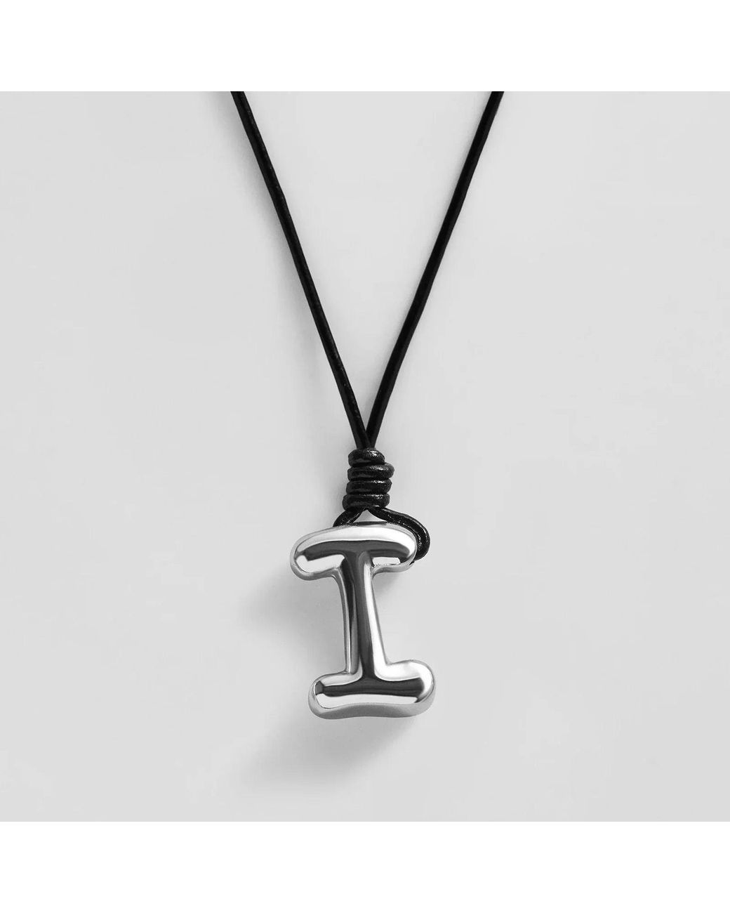 BaubleBar Metallic Cord Initial Necklace
