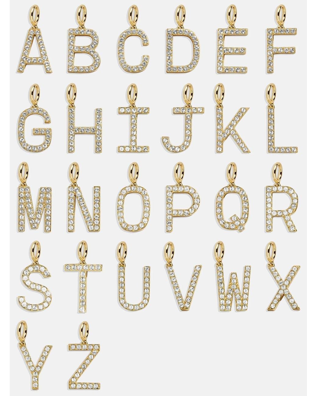 BaubleBar White Pavé Initial Cluster Charm