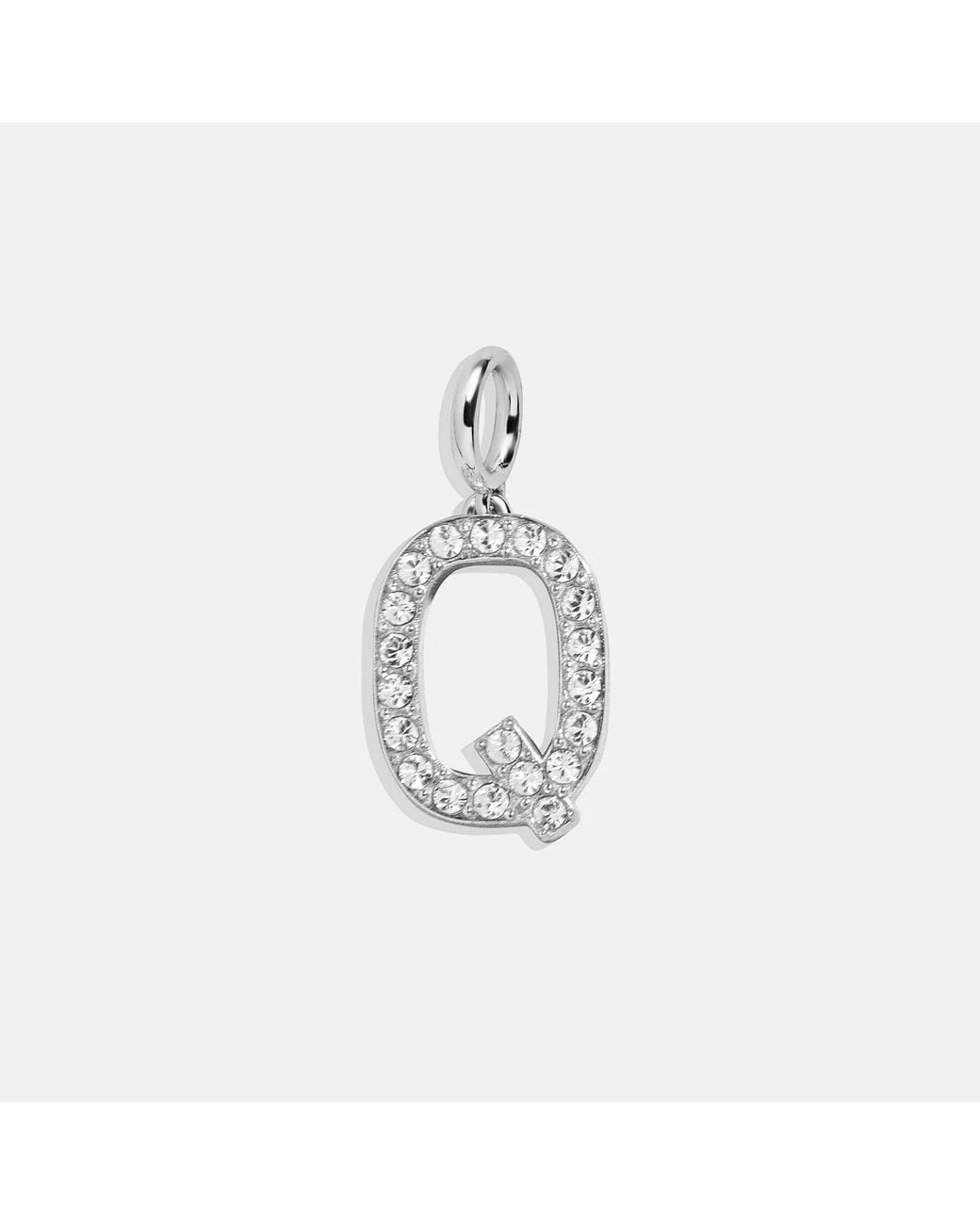 BaubleBar White Silver Pave Initial Cluster Charm