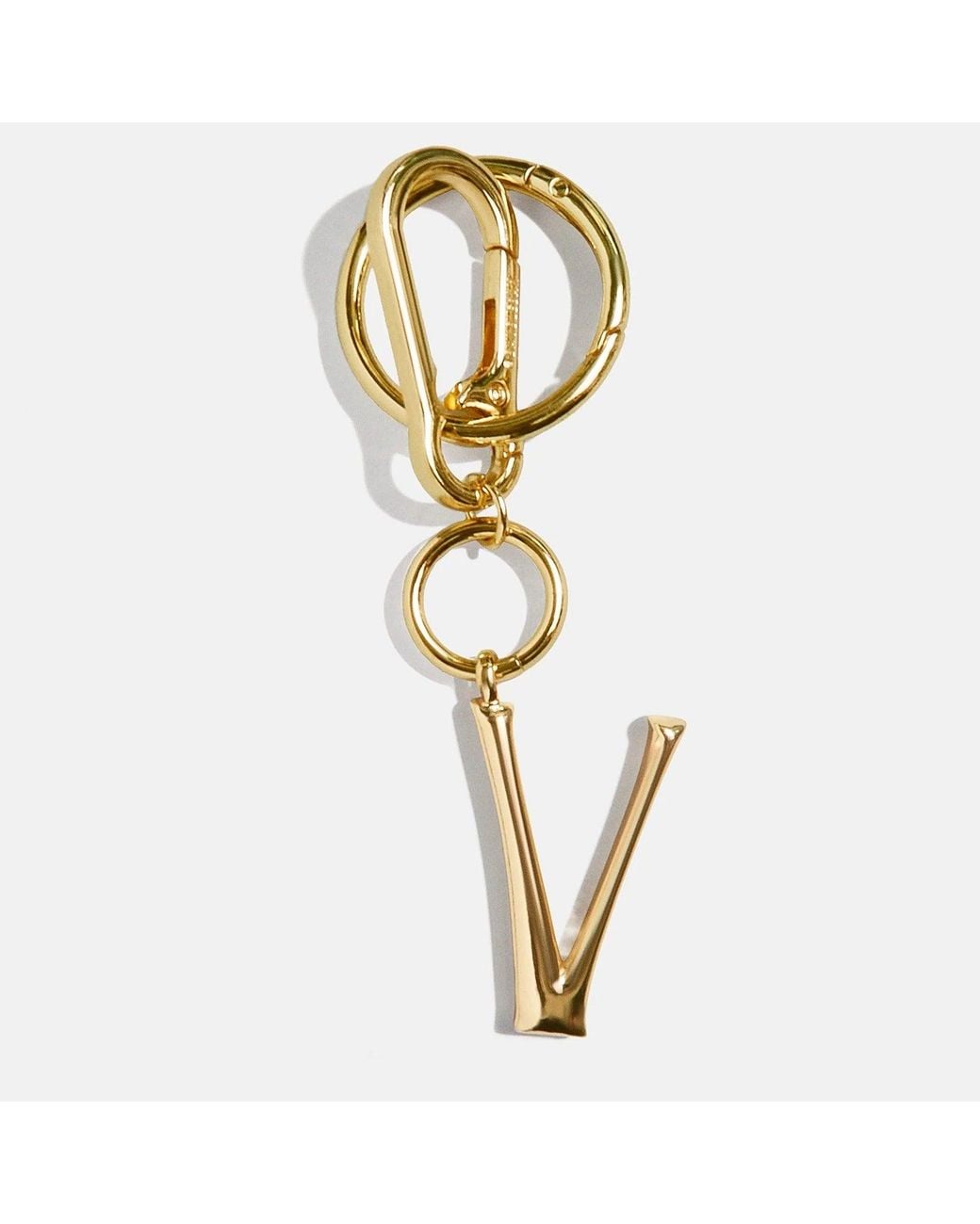 BaubleBar White Gold Initial Enamel Bag Charm