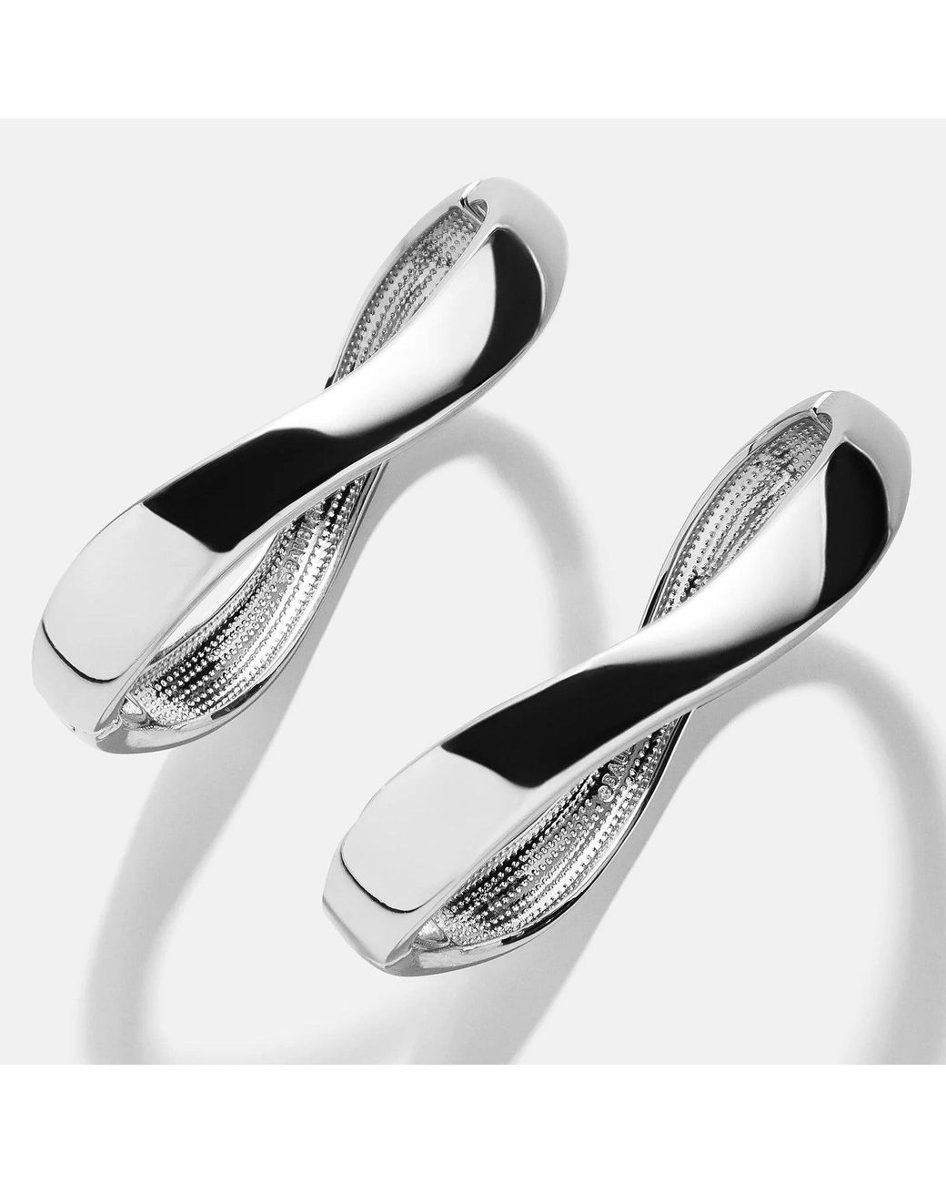 BaubleBar White Natalia Wavy Hinge Bangle Set