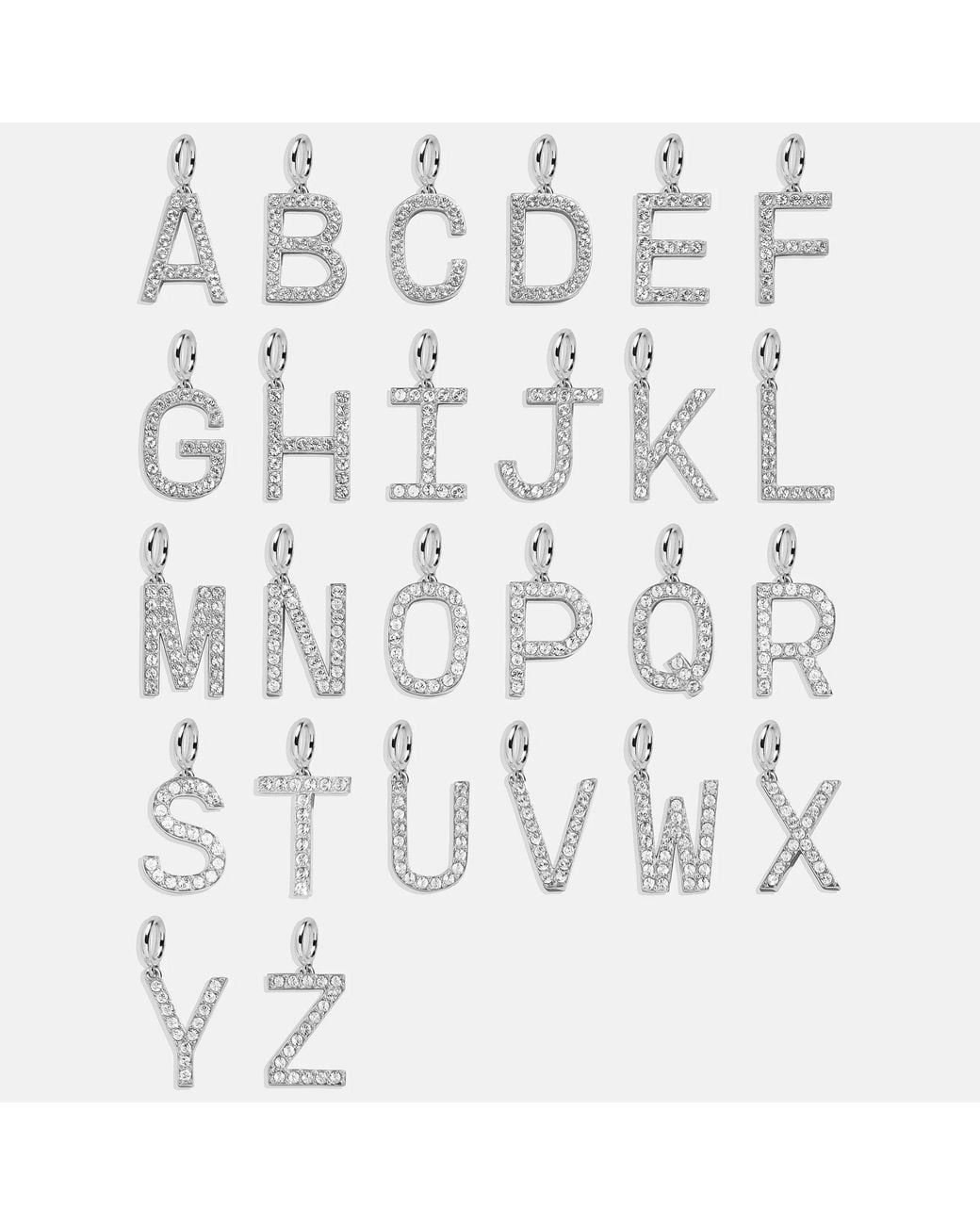 BaubleBar White Silver Pave Initial Cluster Charm