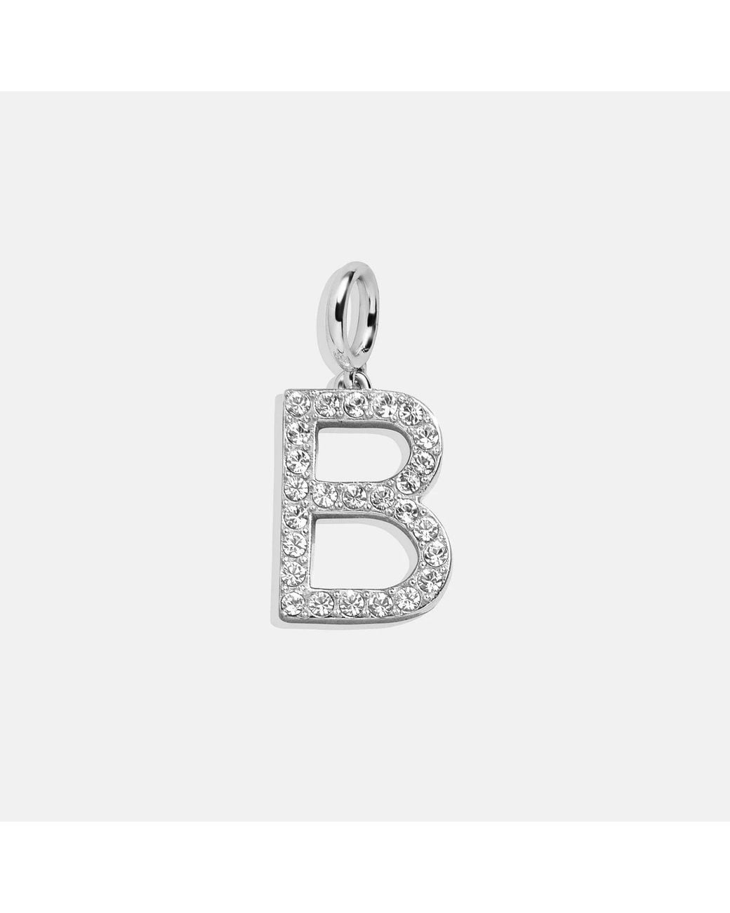 BaubleBar White Silver Pave Initial Cluster Charm