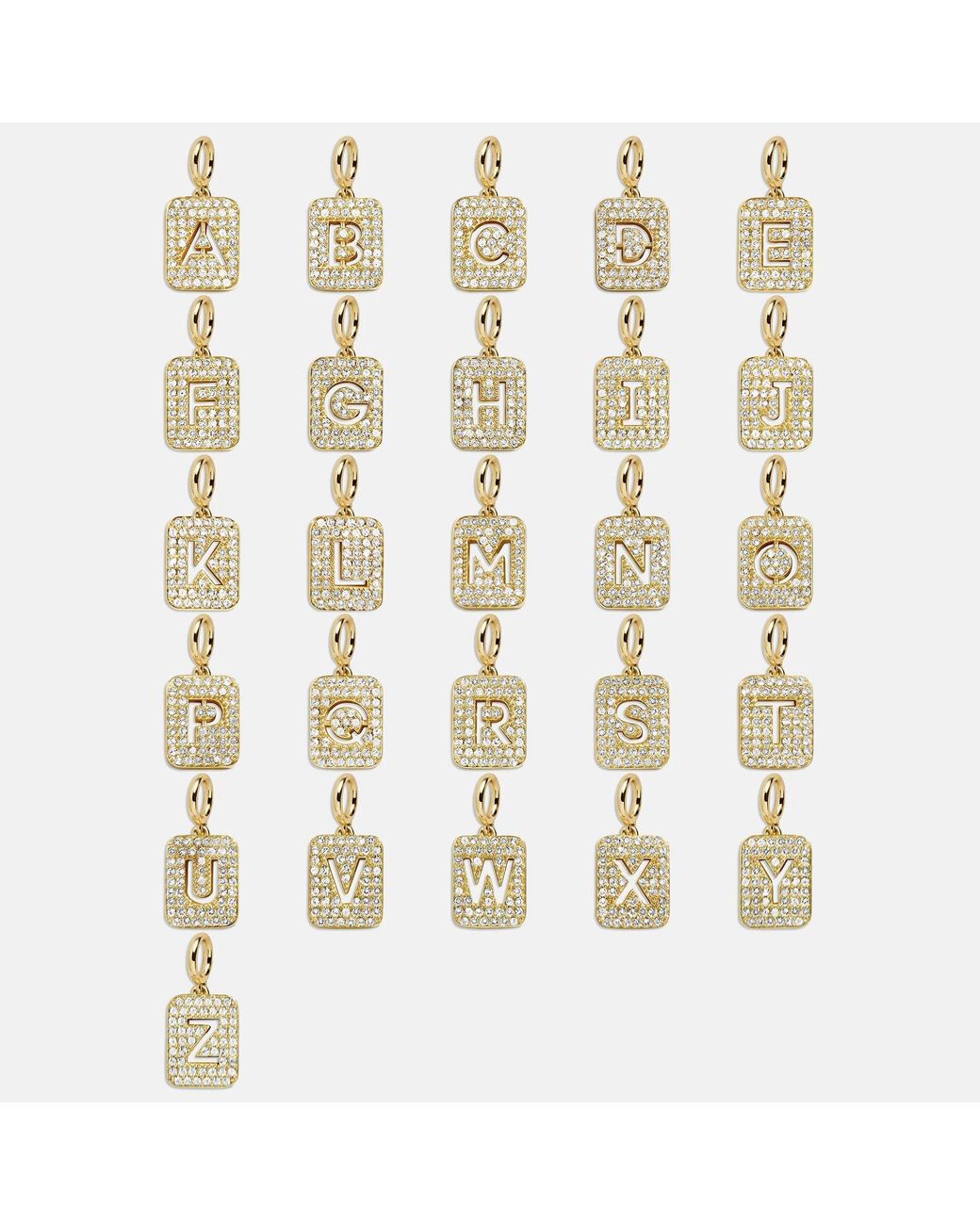BaubleBar White Block Pavé Initial Cluster Charm