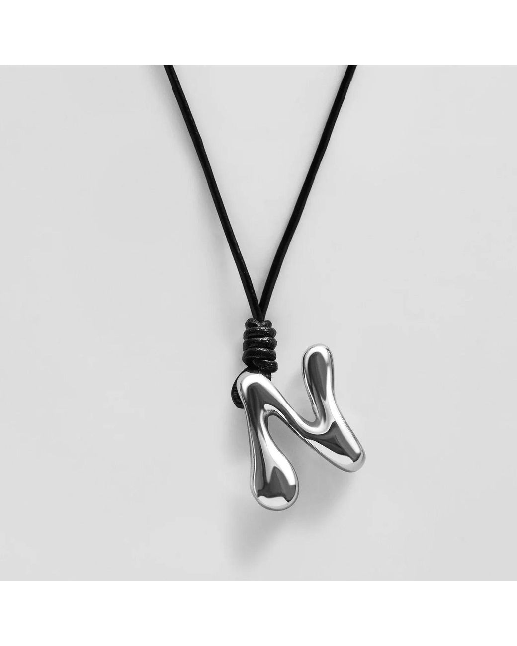 BaubleBar Metallic Cord Initial Necklace