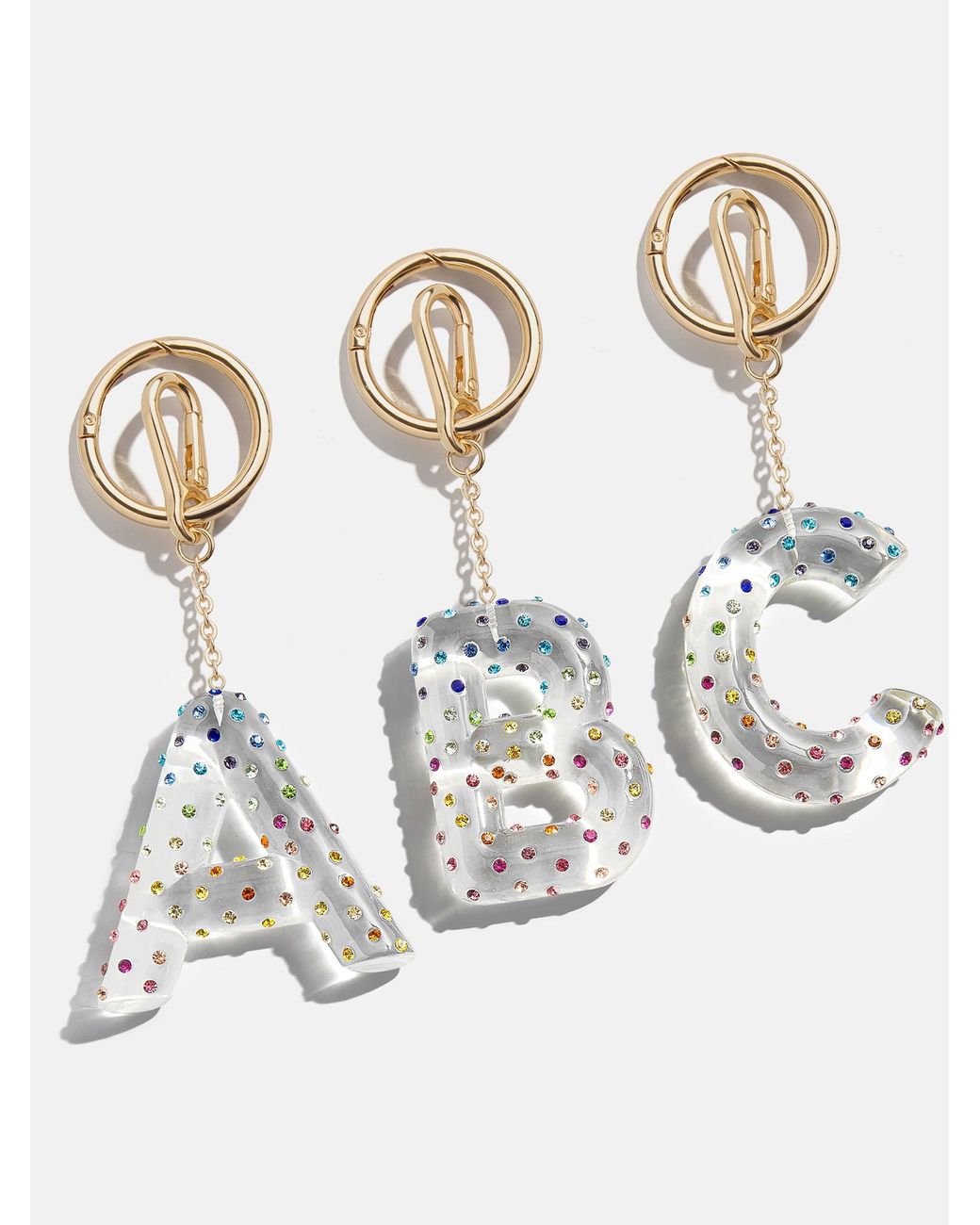 BaubleBar Confetti Initial Bag Charm in White | Lyst