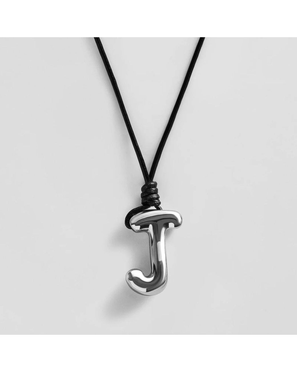 BaubleBar Metallic Cord Initial Necklace