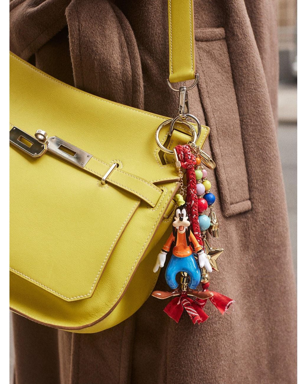 BaubleBar Green Disney Goofy Classic Enamel Bag Charm