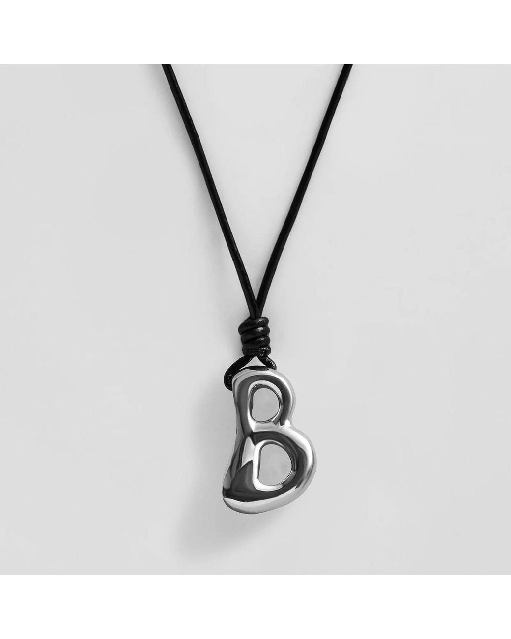 BaubleBar Metallic Cord Initial Necklace