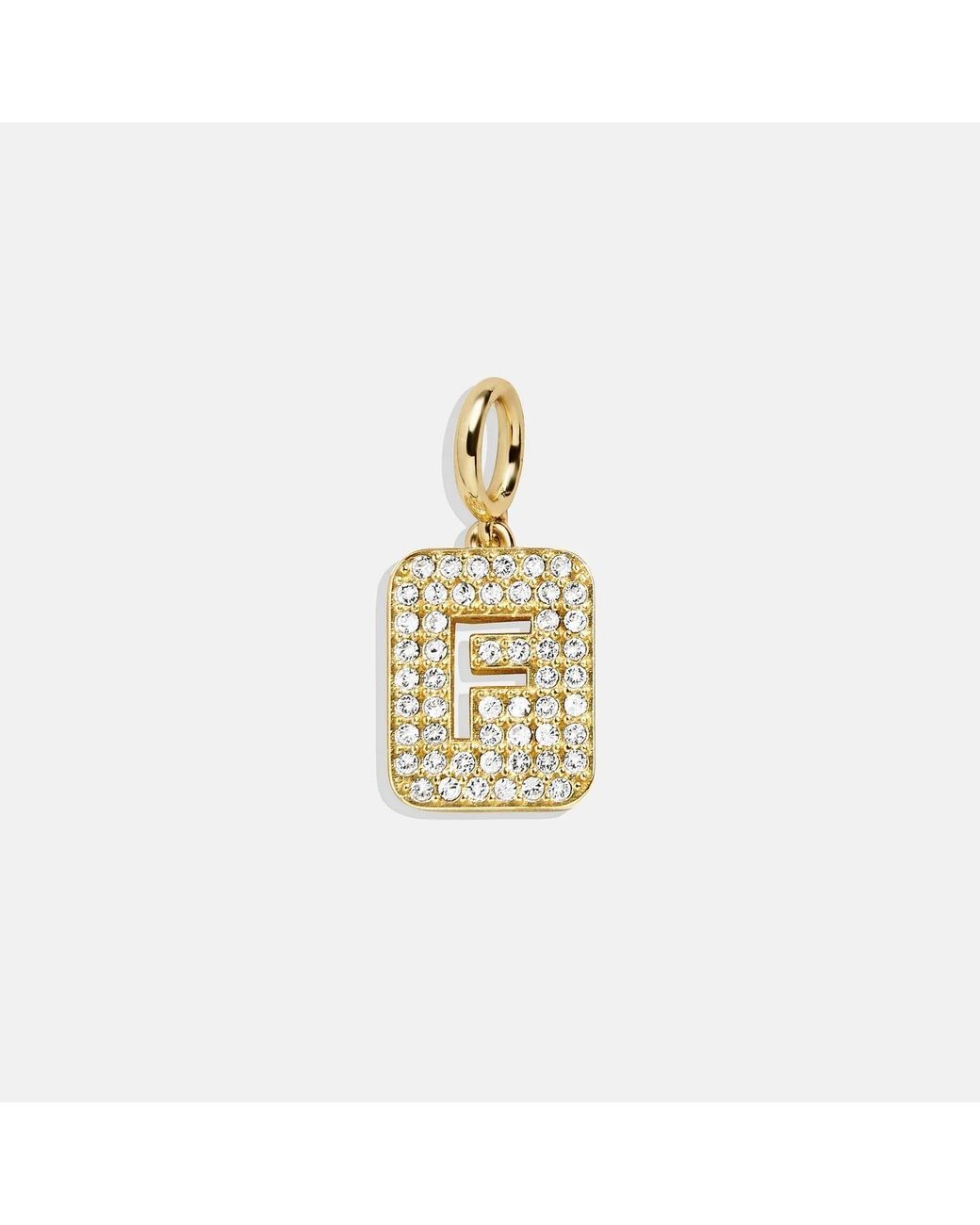 BaubleBar White Block Pavé Initial Cluster Charm