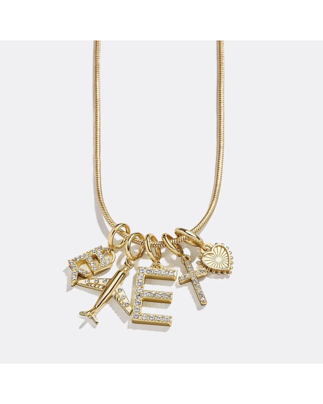BaubleBar White Pavé Initial Cluster Charm