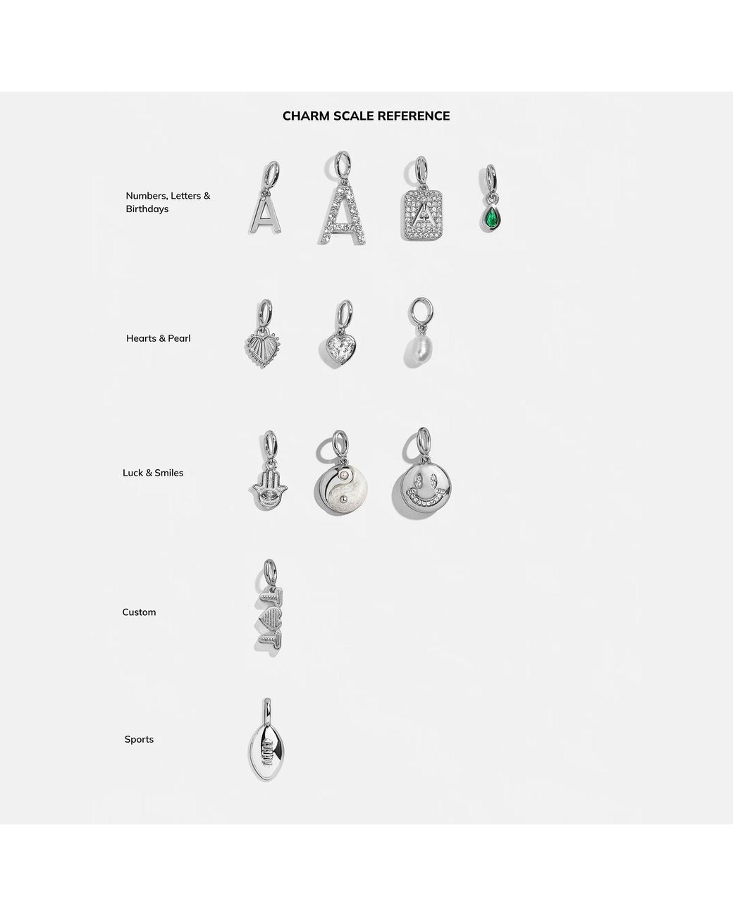 BaubleBar White Silver Pave Initial Cluster Charm
