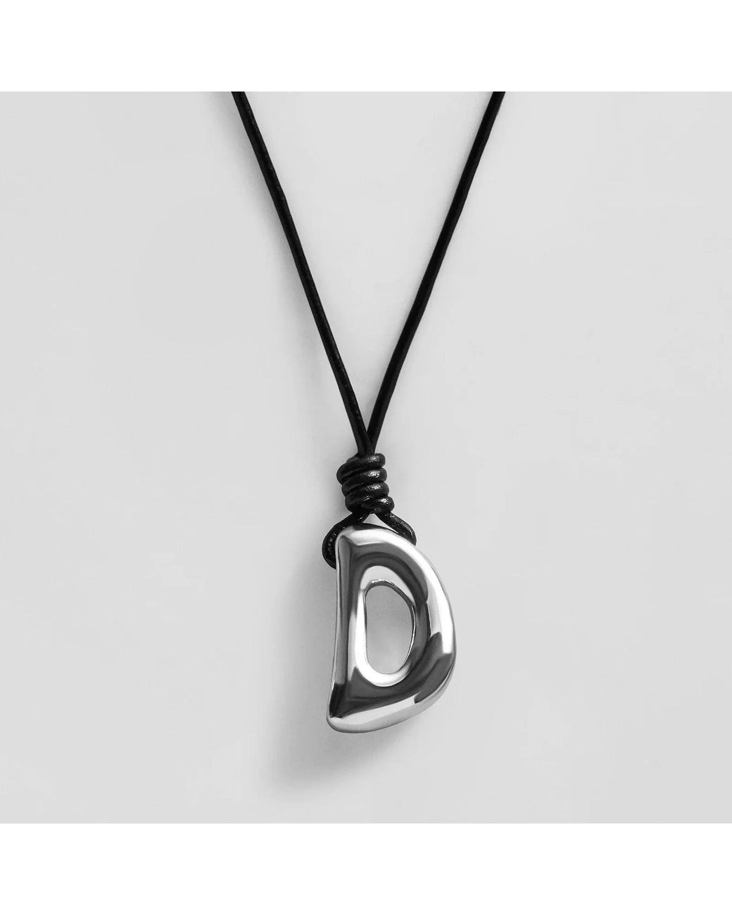 BaubleBar Metallic Cord Initial Necklace