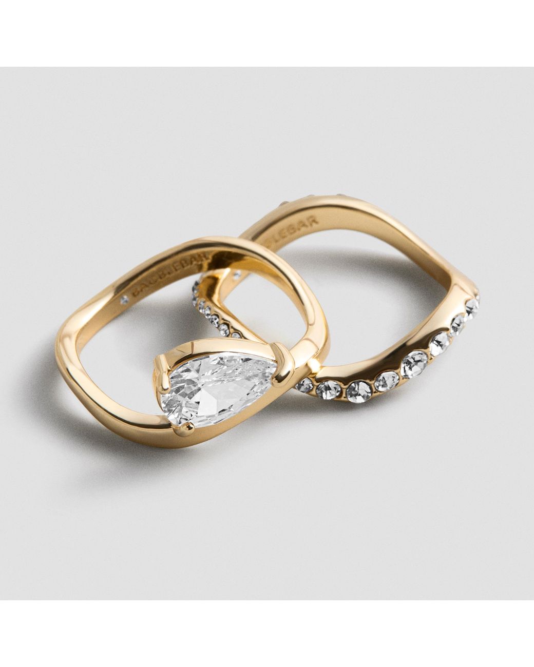 BaubleBar Metallic Caroline Gold Ring Set