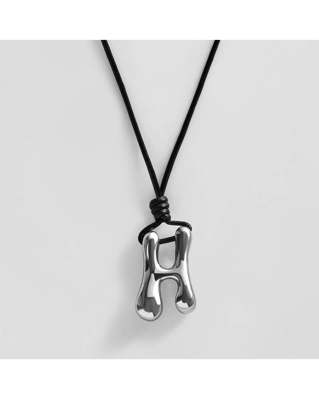 BaubleBar Metallic Cord Initial Necklace
