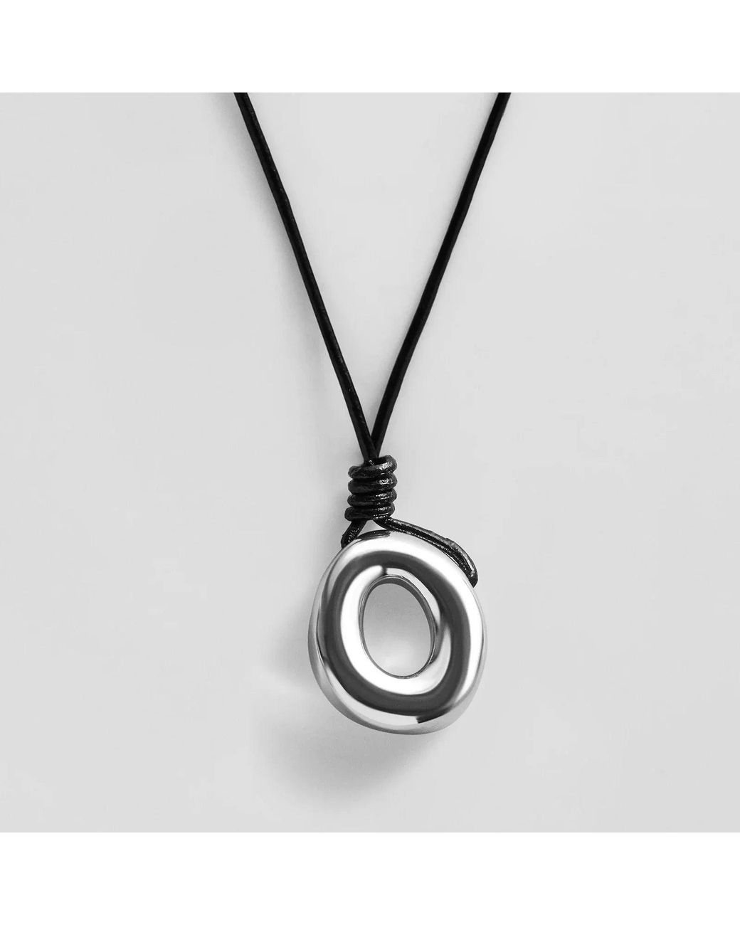 BaubleBar Metallic Cord Initial Necklace