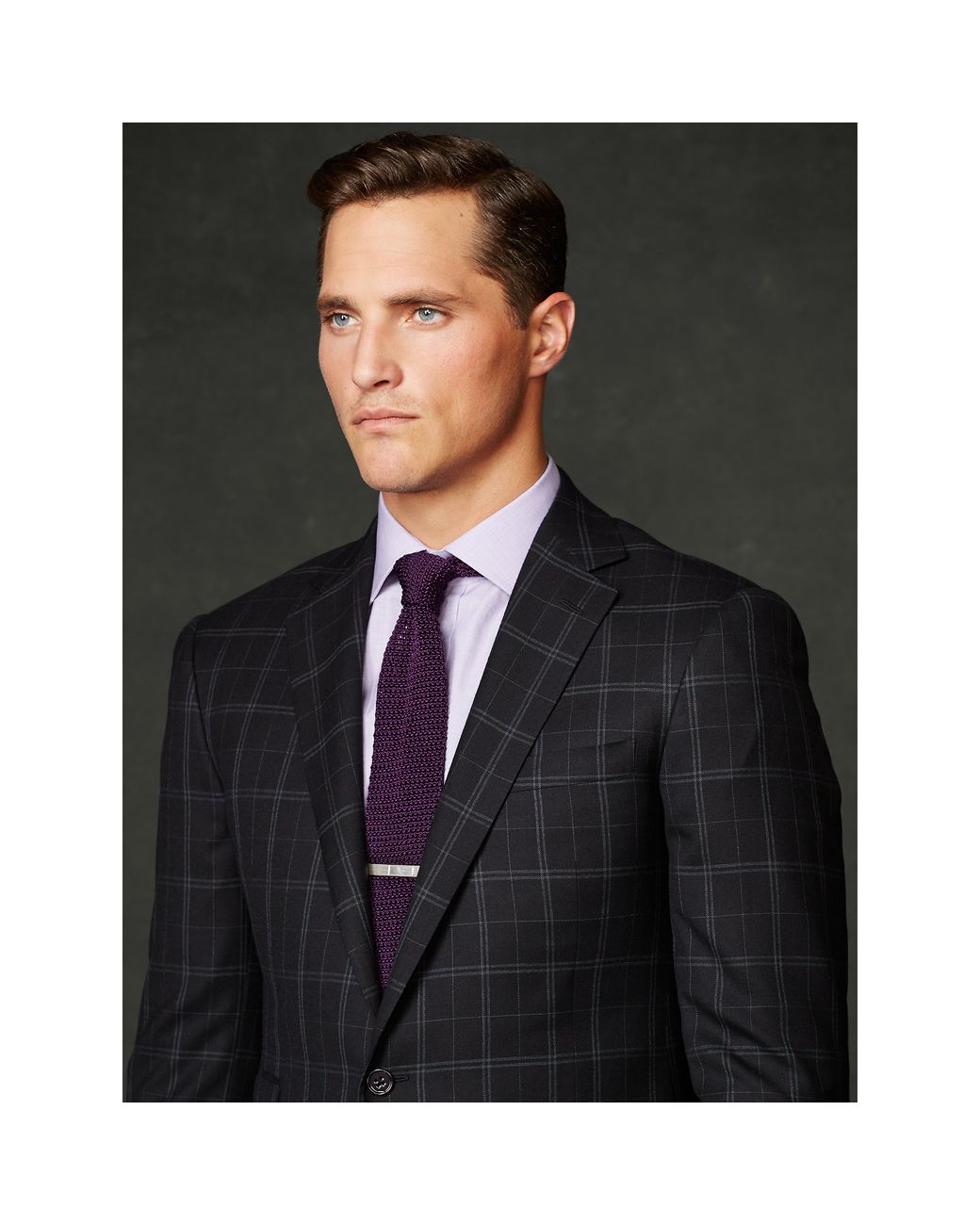 Ralph Lauren Purple Label Drake Windowpane Wool Suit in Black for Men | Lyst