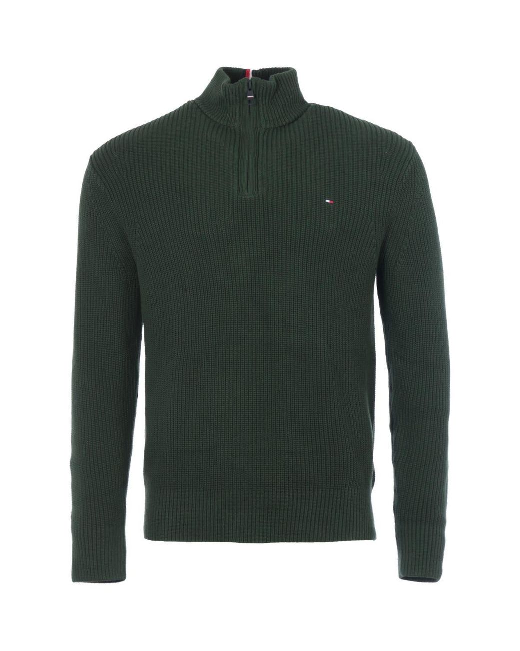 tommy hilfiger green half zip