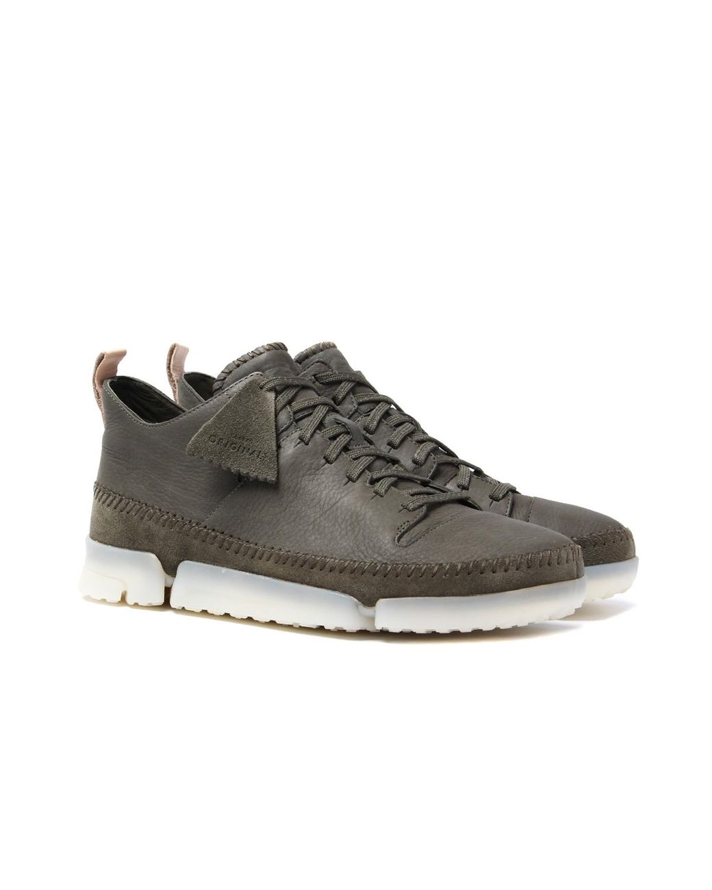 Clarks Trigenic Dry Gtx Olive Leather Trainers in Green for Men | Lyst
