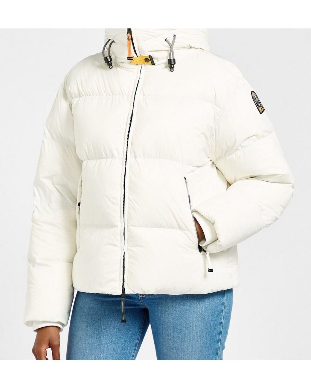 Parajumpers Synthetic Womens Anya Short Down Hooded Jacket in White | Lyst