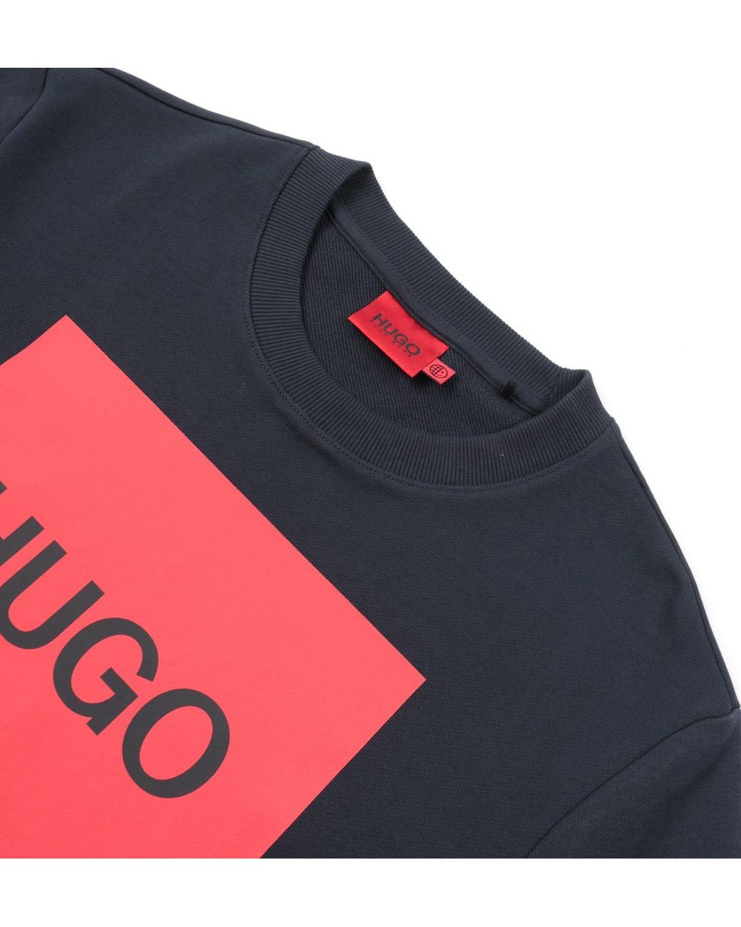 HUGO Cotton Duragol Large Logo Crew 