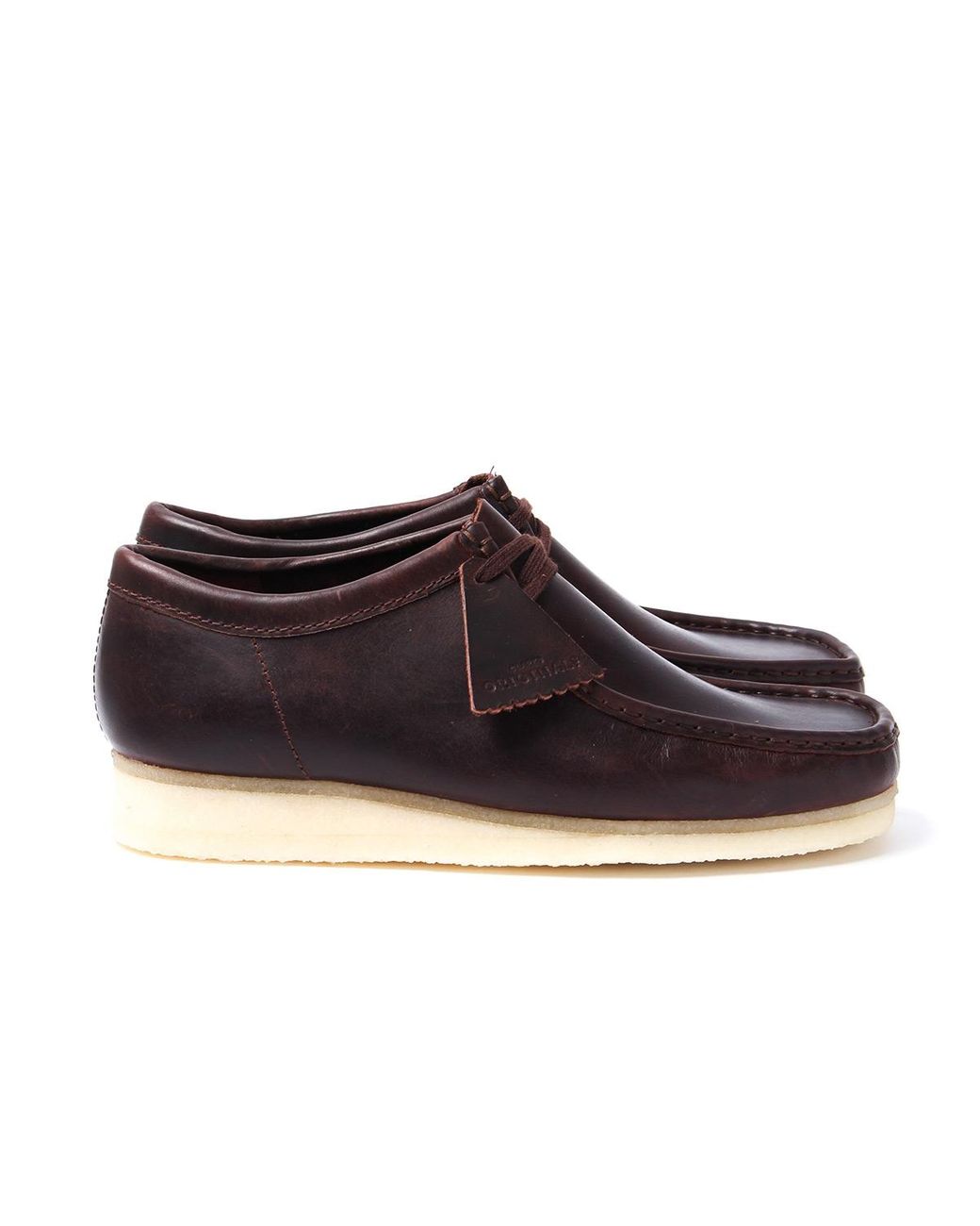 Clarks Chestnut Brown Leather Wallabee Low-cut Boots for Men | Lyst