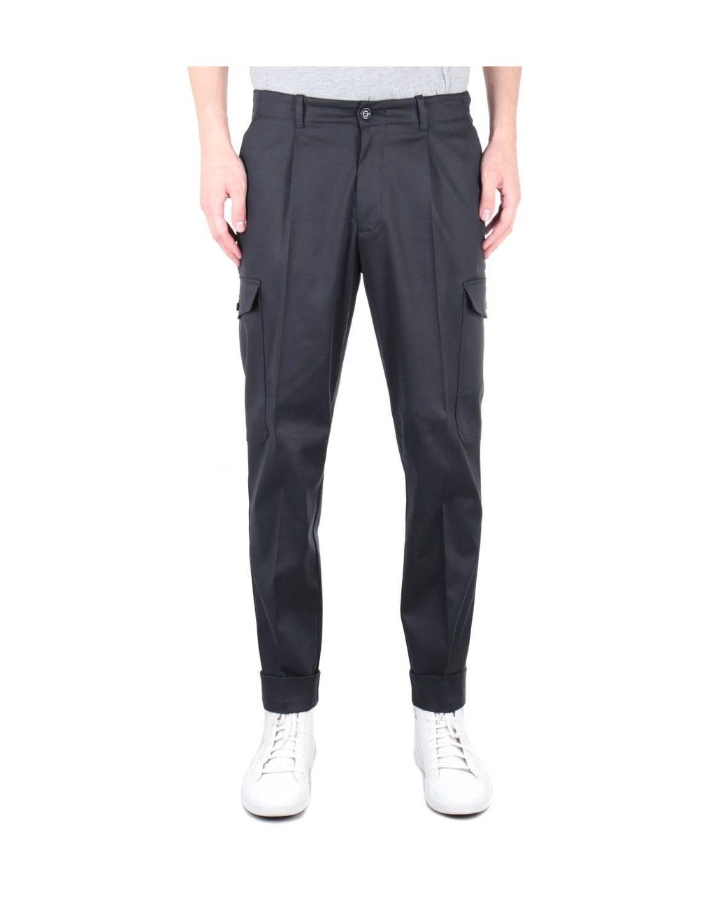 BOSS by HUGO BOSS Cotton Kirio-pleats Black Relaxed Fit Cargo Trousers