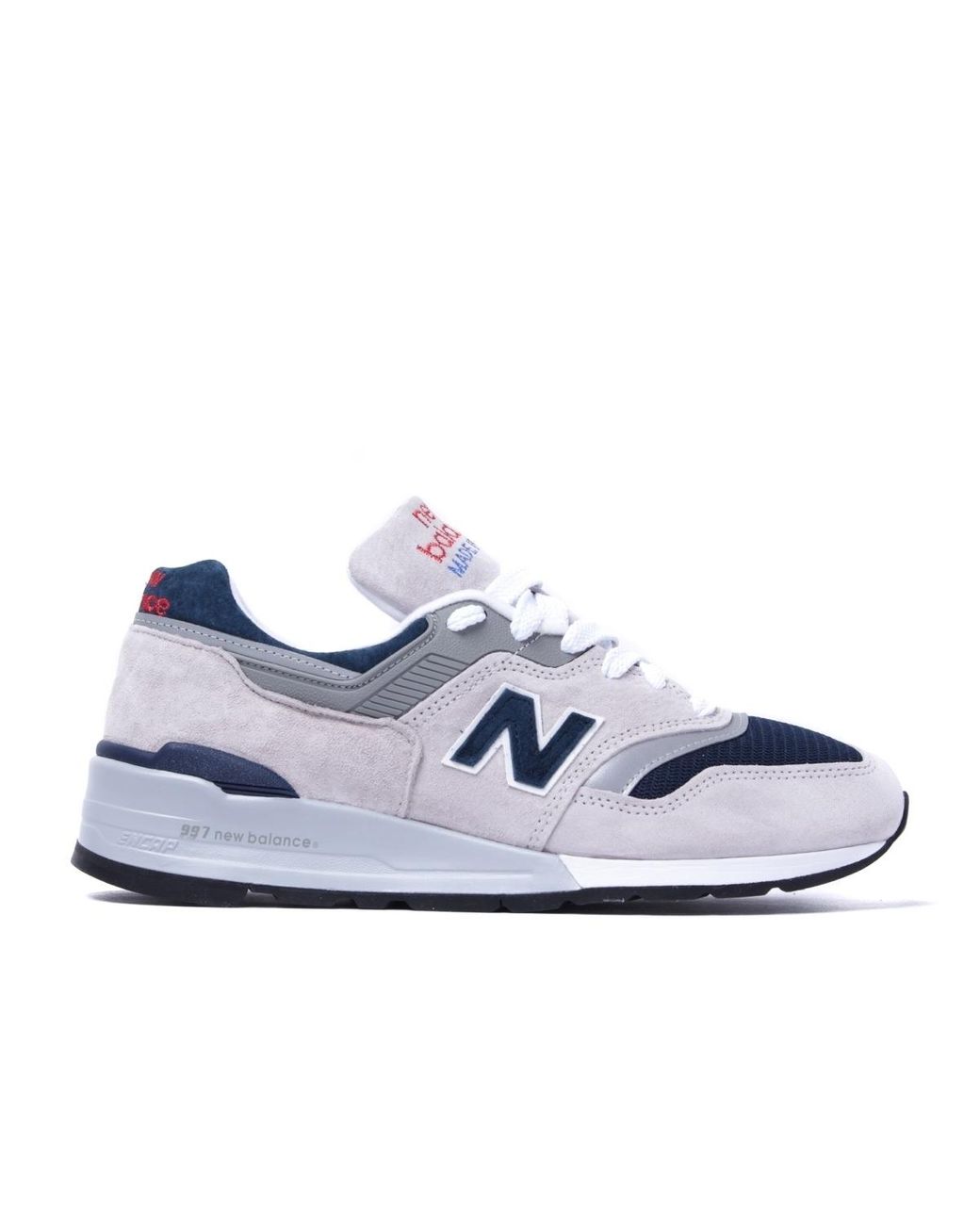 New Balance Suede 997 Made In The Usa Stone Grey & Navy Trainers in Gray  for Men | Lyst
