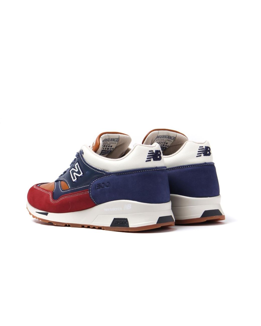 New Balance 1500 Made In England Navy, Red & Brown Leather Trainers in Blue  for Men | Lyst