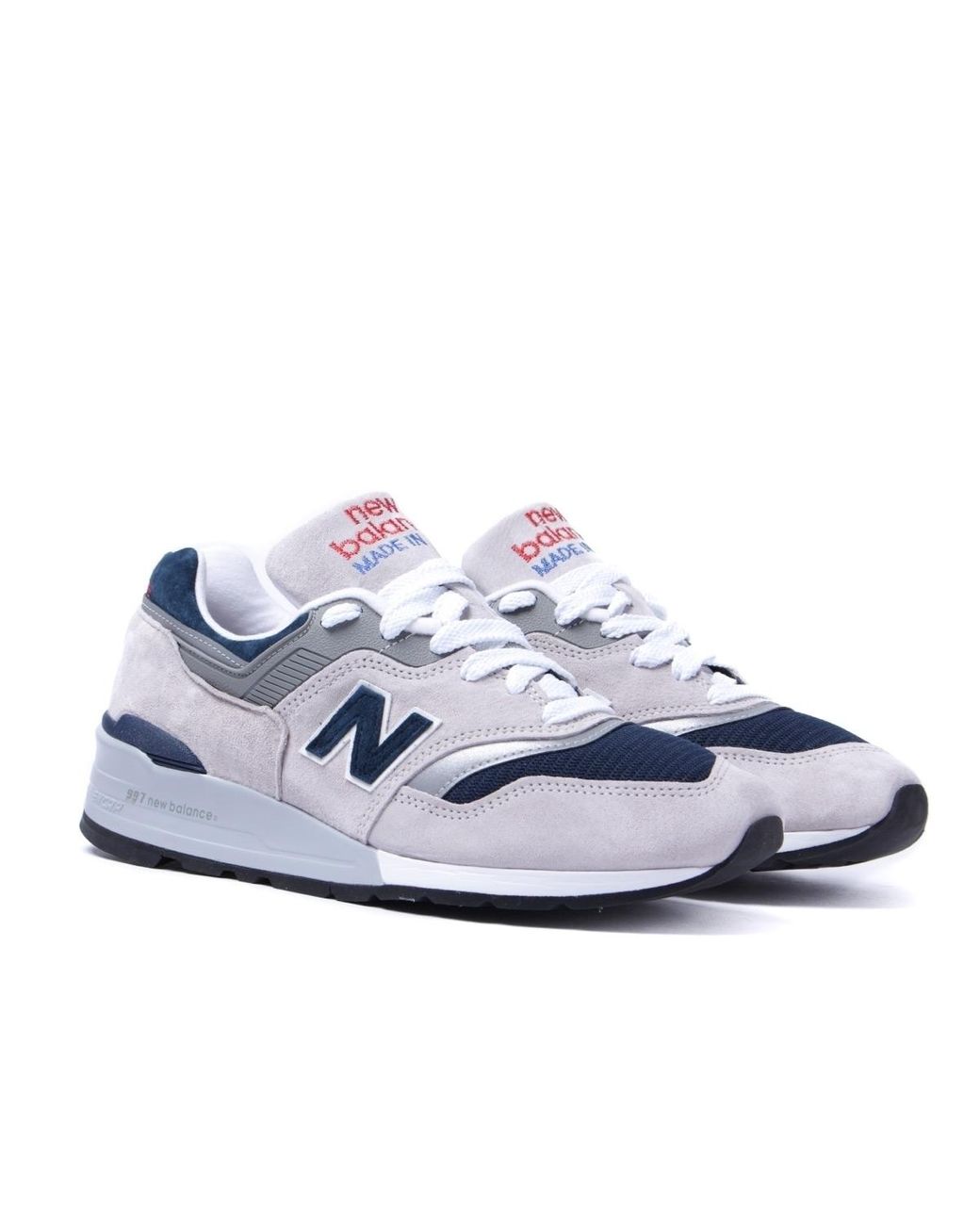 New Balance Suede 997 Made In The Usa Stone Grey & Navy Trainers in Gray  for Men | Lyst