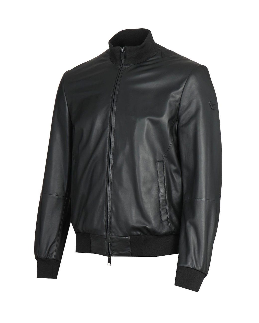 emporio armani caban leather jacket