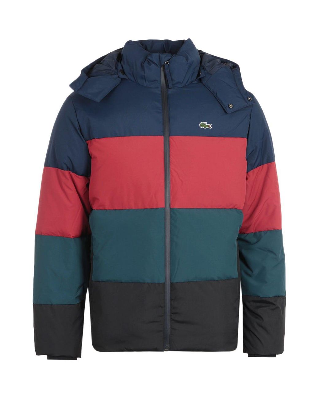 Lacoste Synthetic Winter Removable Hood Multi Coloured Down Jacket in ...